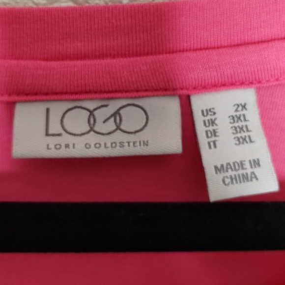 LOGO by Lori Goldstein Cotton Modal Knit Top Printed Pocket Size 2X - Picture 6 of 8